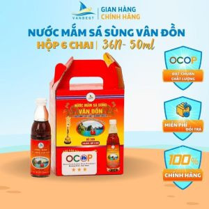 Nước mắm sá sùng Vân Đồn 50ml 36N độ đạm combo 6 chai nước mắm ăn dặm trẻ em bổ sung dinh dưỡng đặc sản Quảng Ninh
